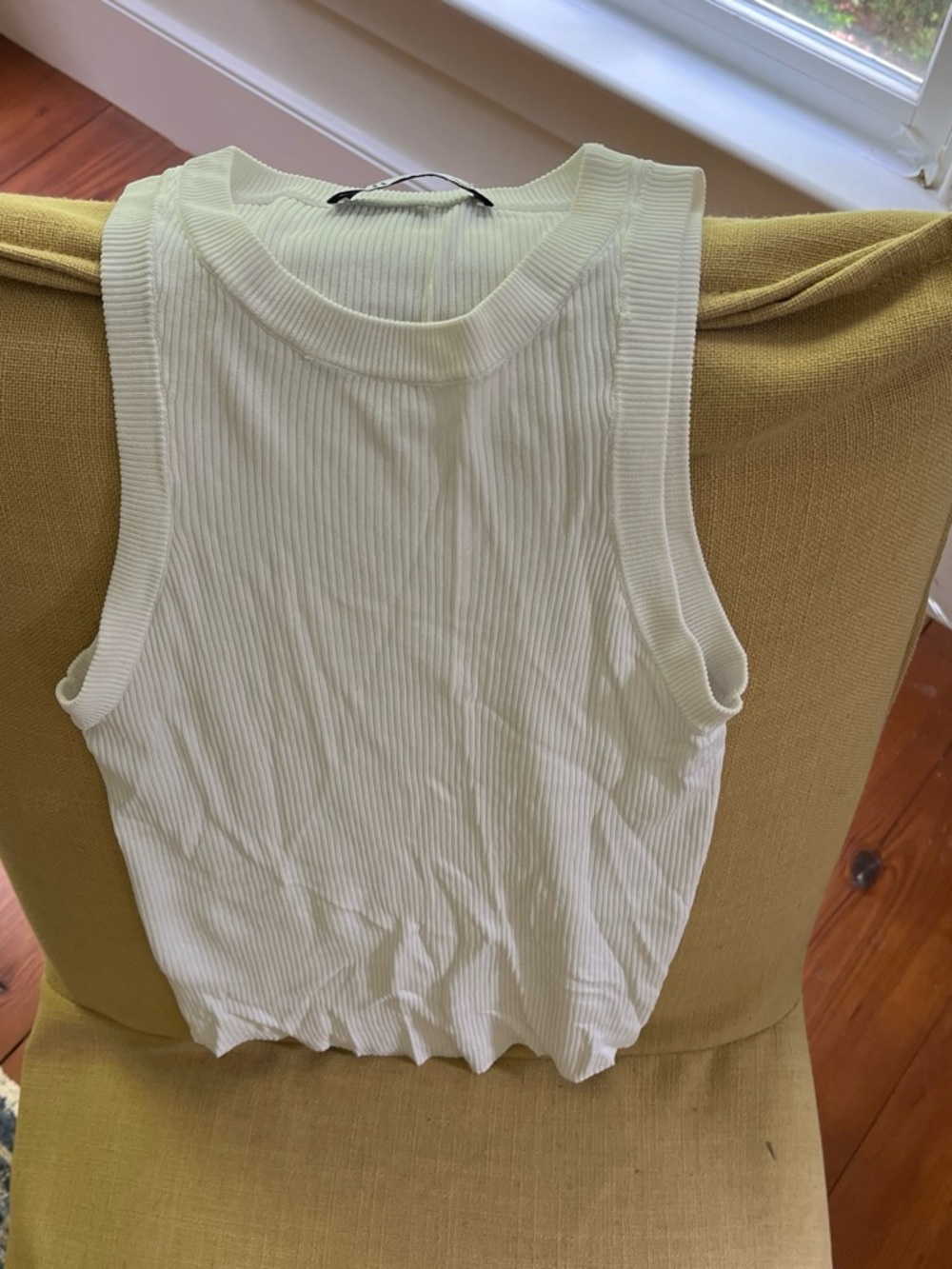 Zara Ribbed Tank Top in Off-White